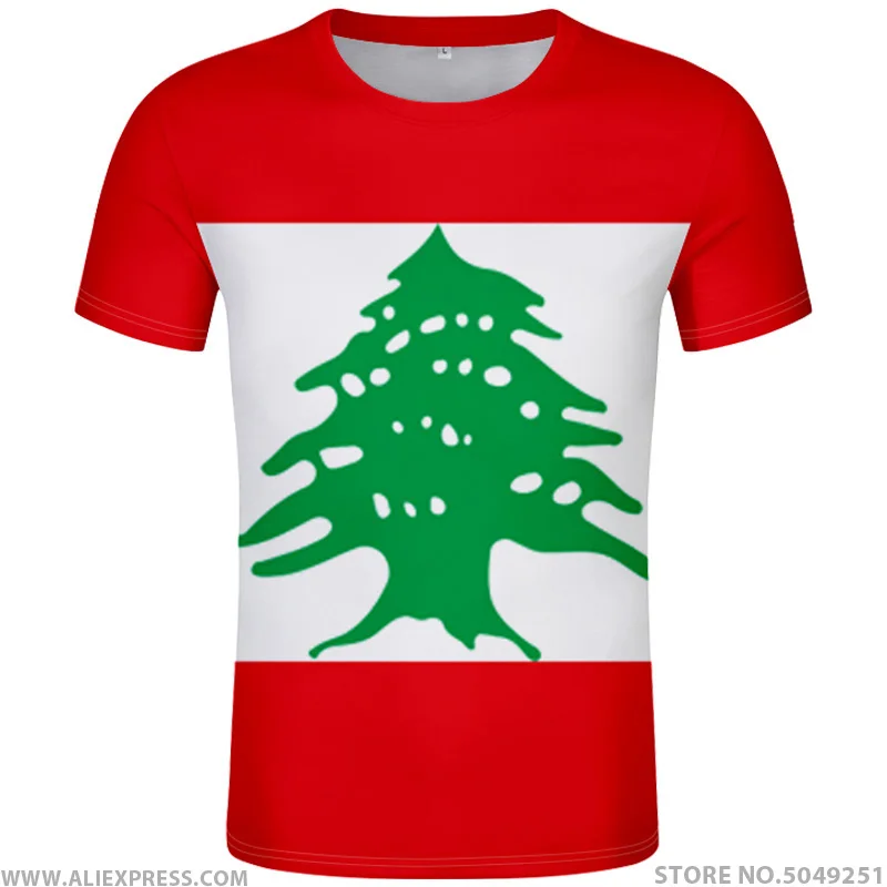 Ливанская футболка diy с бесплатным именем lbn государственным флагом lb Республика