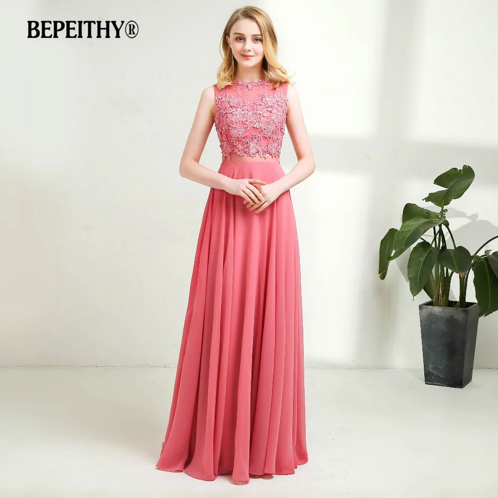 Вечернее платье BEPEITHY длинное вечернее элегантное кружевное с прозрачной спинкой