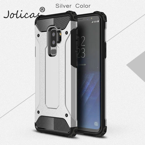 Silver Чехол для телефона s для samsung Galaxy A8 Plus, S9 Plus, S8 Plus, S7 Edge, S6, Note 8, чехол, противоударный, Fundas, задняя крышка, броня, чехол, sumsung - Цвет: Silver