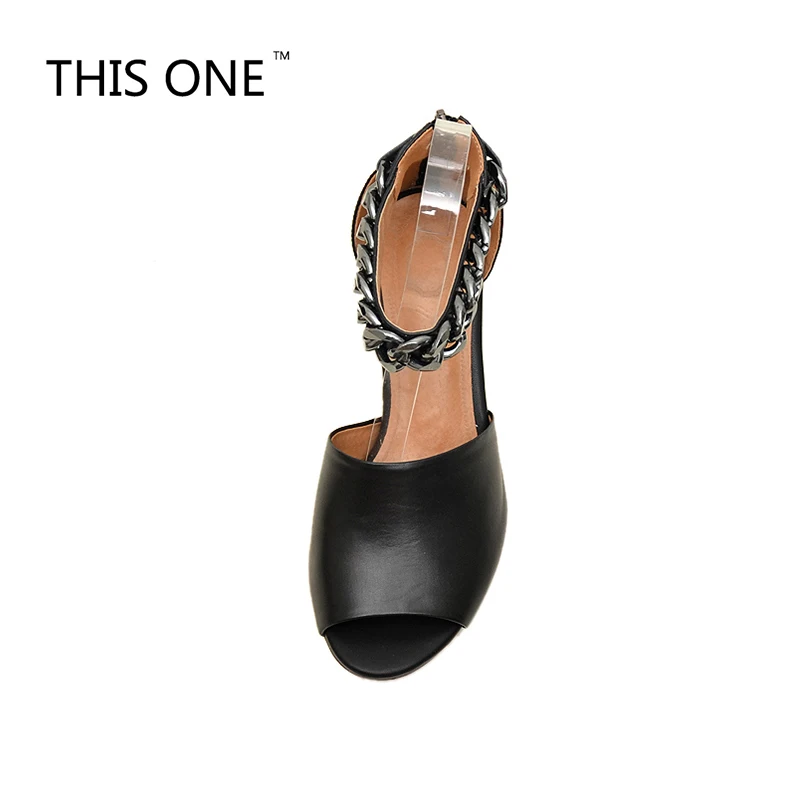 Сандалии женские с открытым носком босоножки на цепочке ремешки щиколотке