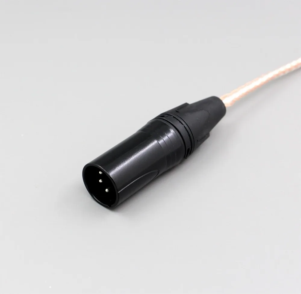 LN005791 3,5 мм 2,5 мм 4,4 мм XLR Сделано в Китае 16 ядер OCC Посеребренная смешанный кабель для наушников для Sennheiser HD700