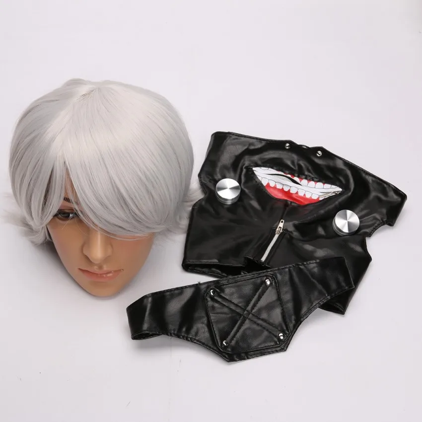 С героями мультфильмов одежда с надписью Tokyo Ghoul Ken Kaneki косплей парик