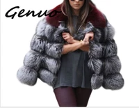 genuo new women winter luxury faux fox fur coat slim long sleeve collar coat faux fur jacket outwear women fake fur coats