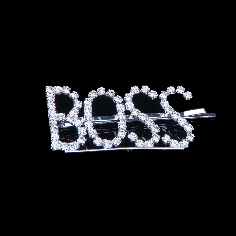 

Women Letter Print Hairpin Headwear Love Kiss Boss Girl Funny Letter Hair Clip AM0395