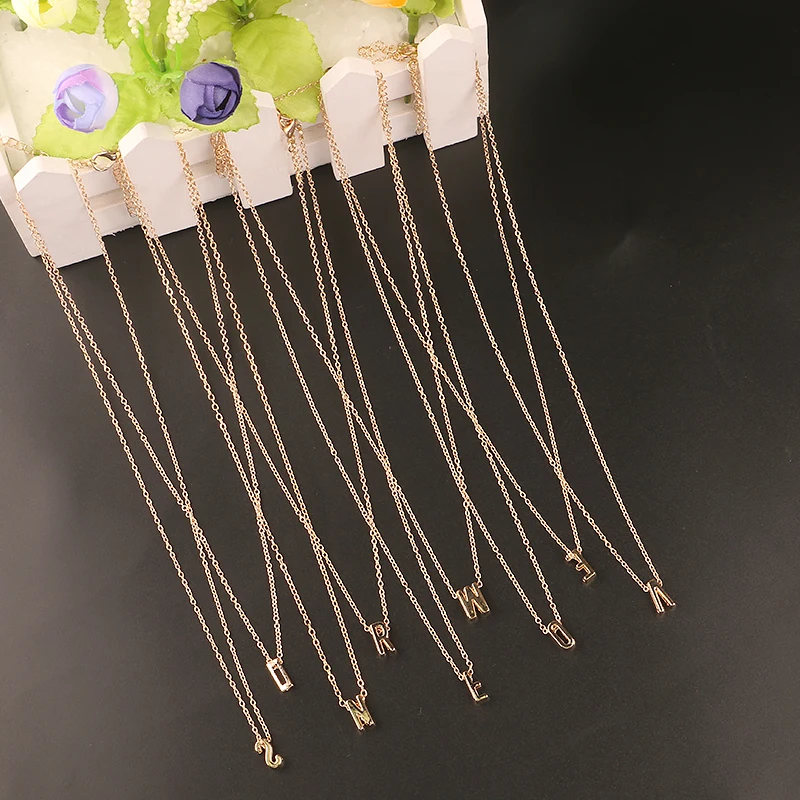Fashion Golden Silver Color Necklace Elegant 26 Letters Pendant Clavicle Chain Charms Jewelry Women Girls Gift Necklaces | Украшения и