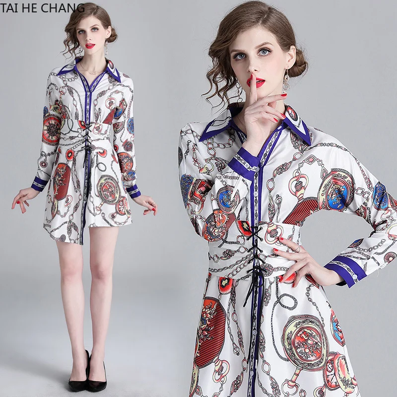 

Женское винтажное платье-миди, элегантное облегающее платье с длинным рукавом и принтом в стиле ретро, весна-лето 2019