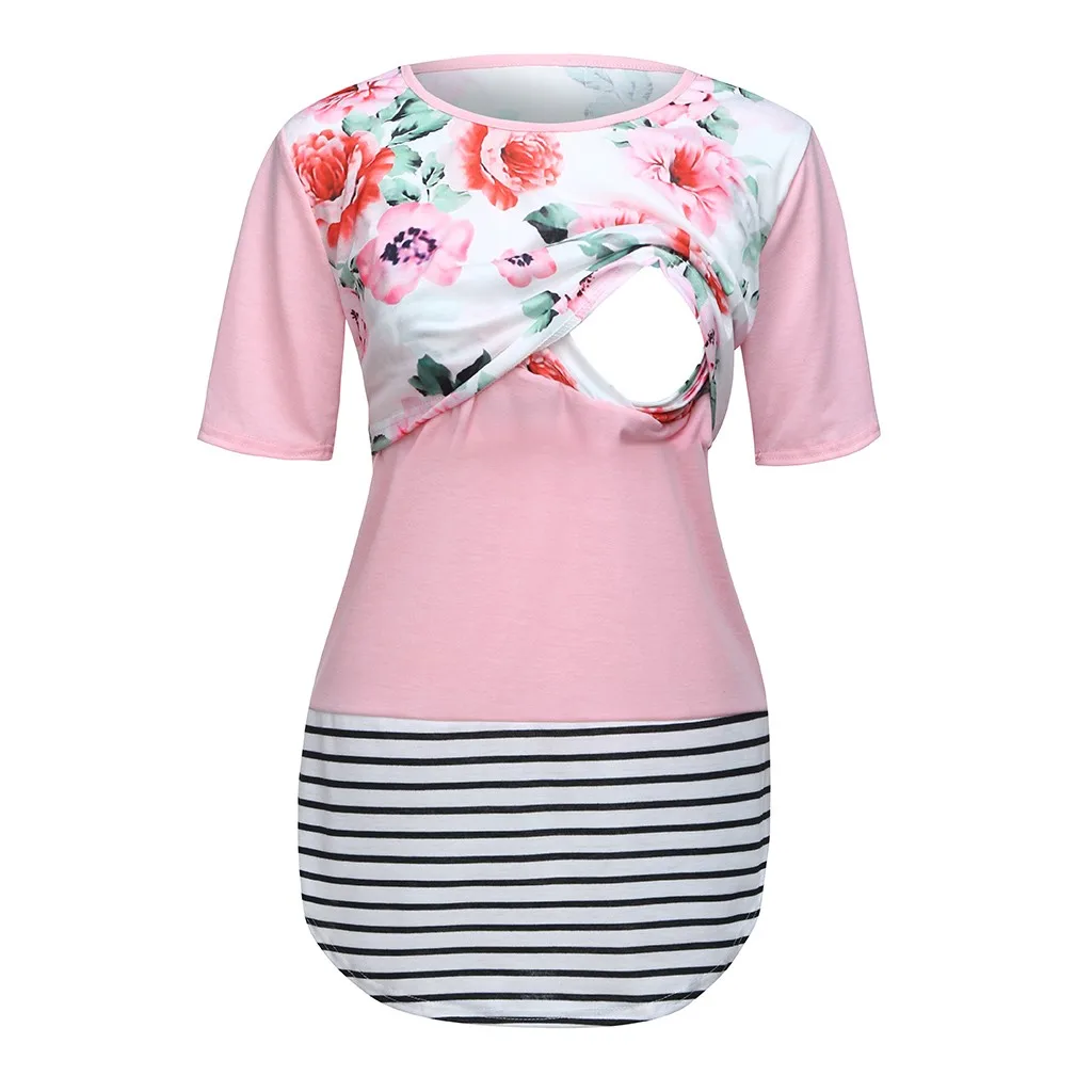  Women Maternity Mom Nursing Baby Floral T-shirt Pregnancy Breastfeeding Tops Ropa Para Embarazada | Мать и ребенок