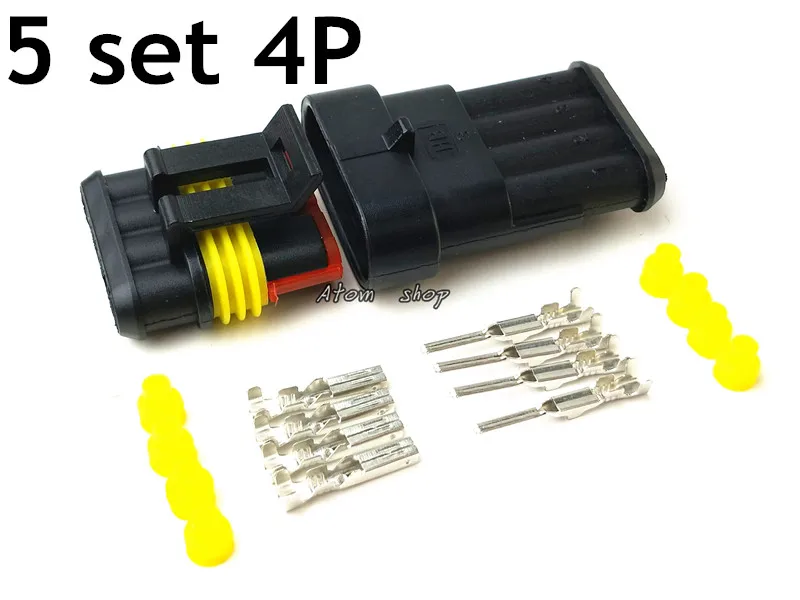 5 комплектов комплект 4 Pin способ Водонепроницаемый электрические провода