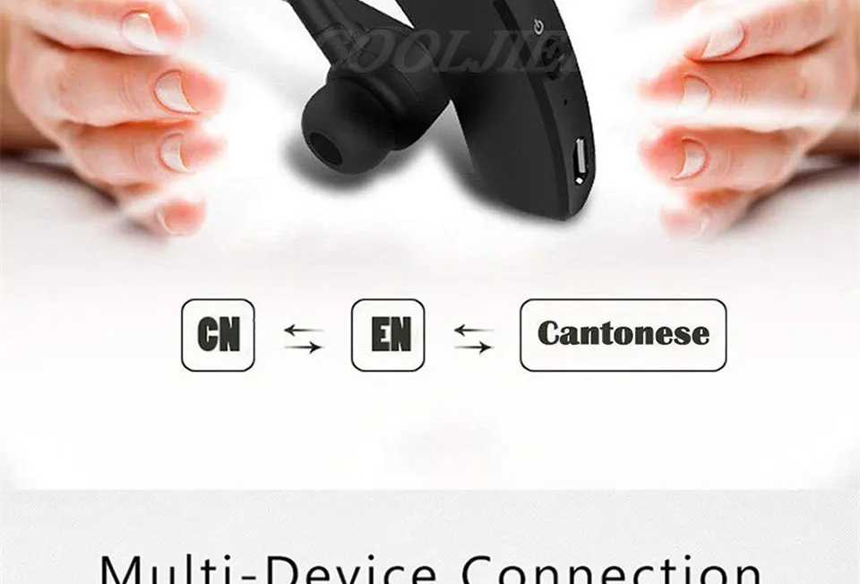COOLJIER бизнес беспроводные Bluetooth наушники для автомобиля Bluetooth Handsfree стерео ушной крючок гарнитура с микрофоном шумоподавление наушники