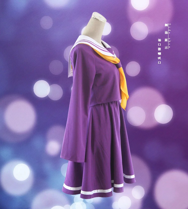 Нет игры нет жизни Shiro Emboitement Heroine фиолетовый костюм моряка Аниме Косплей Костюм