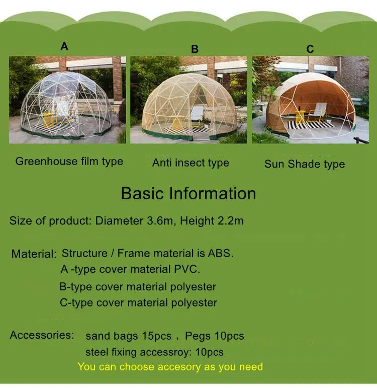 Batawa Irregular Amazing Greenhouse film Tent 3.6x2.2m