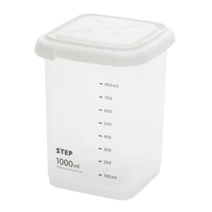 1000ML Пластиковые герметичные банки, коробка для хранения на кухне, прозрачная пищевая канистра, сохраняющая свежая бутылка Caixa Organizadora - Цвет: 1000ML