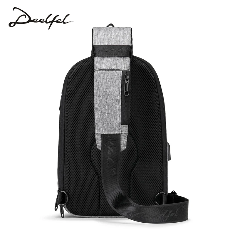 USB Design Crossbody Bags for Men Messenger Chest Bag Casual High Quality 2019 New Fashion Shoulder Ipad | Багаж и сумки