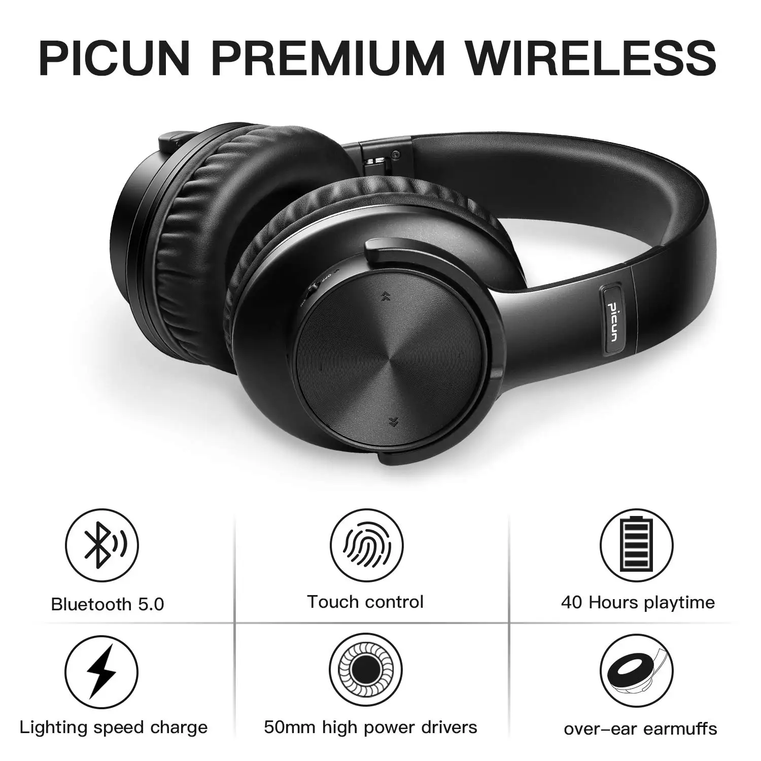 B8 Bluetooth 5,0 наушники 40H время воспроизведения сенсорное управление Беспроводные наушники с микрофоном над ухом наушники TF гарнитура для телефона ПК