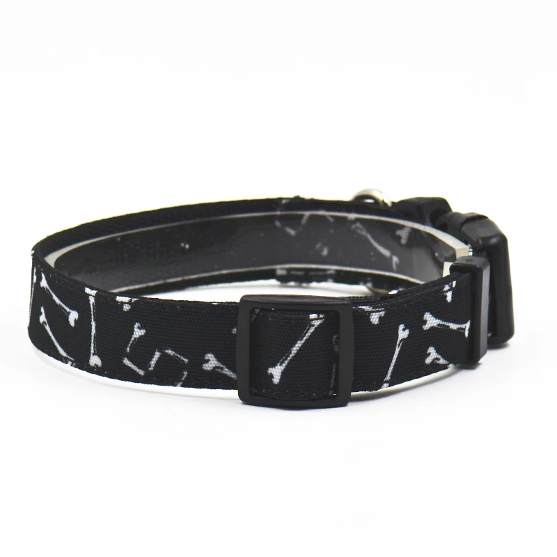 Нейлоновый Поводок dseign для собак ошейник черного цвета с рисунком кости домашних