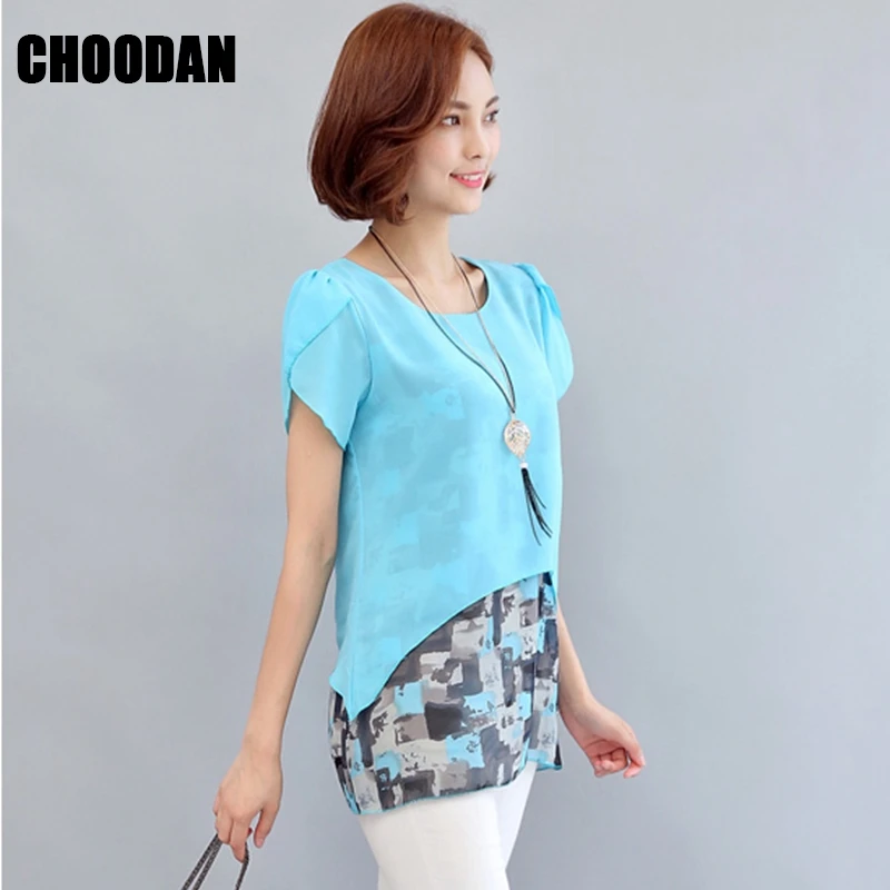 Женские блузки и рубашки 2018 летняя модная шифоновая блузка из двух частей с