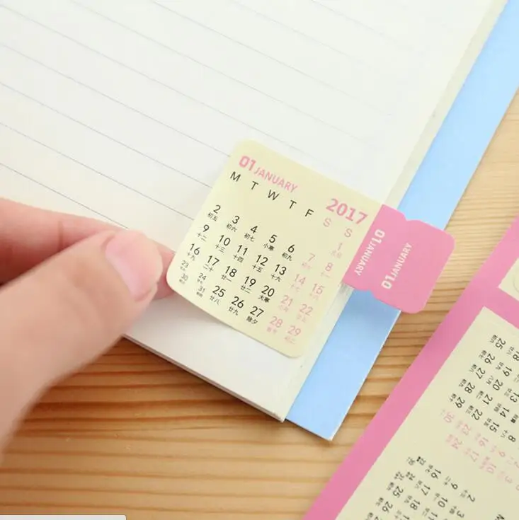2Pcs/Pack New Creative 2017 Year Cute Animals Mini Calendar Stationery Decorative Stickers Sticker Gift H2269 | Канцтовары для