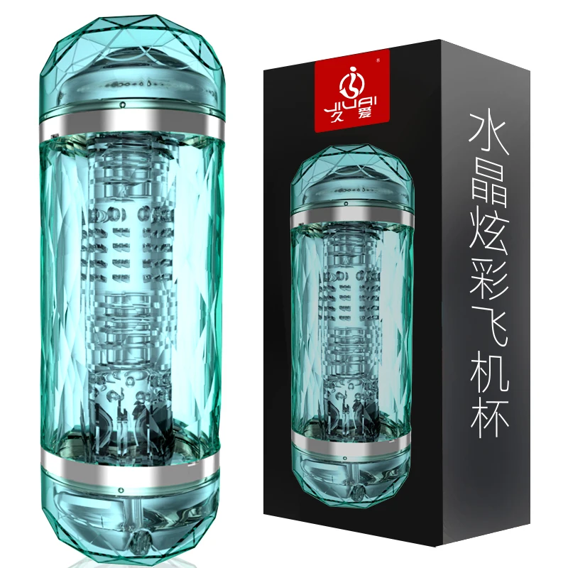 Мужской мастурбатор с прозрачными кристаллами искусственная вагина для