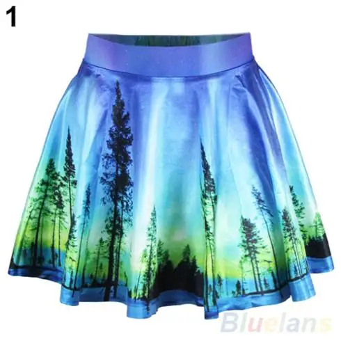 Bluelans Для женщин Винтаж Высокая талия плиссированные цветочные короткие