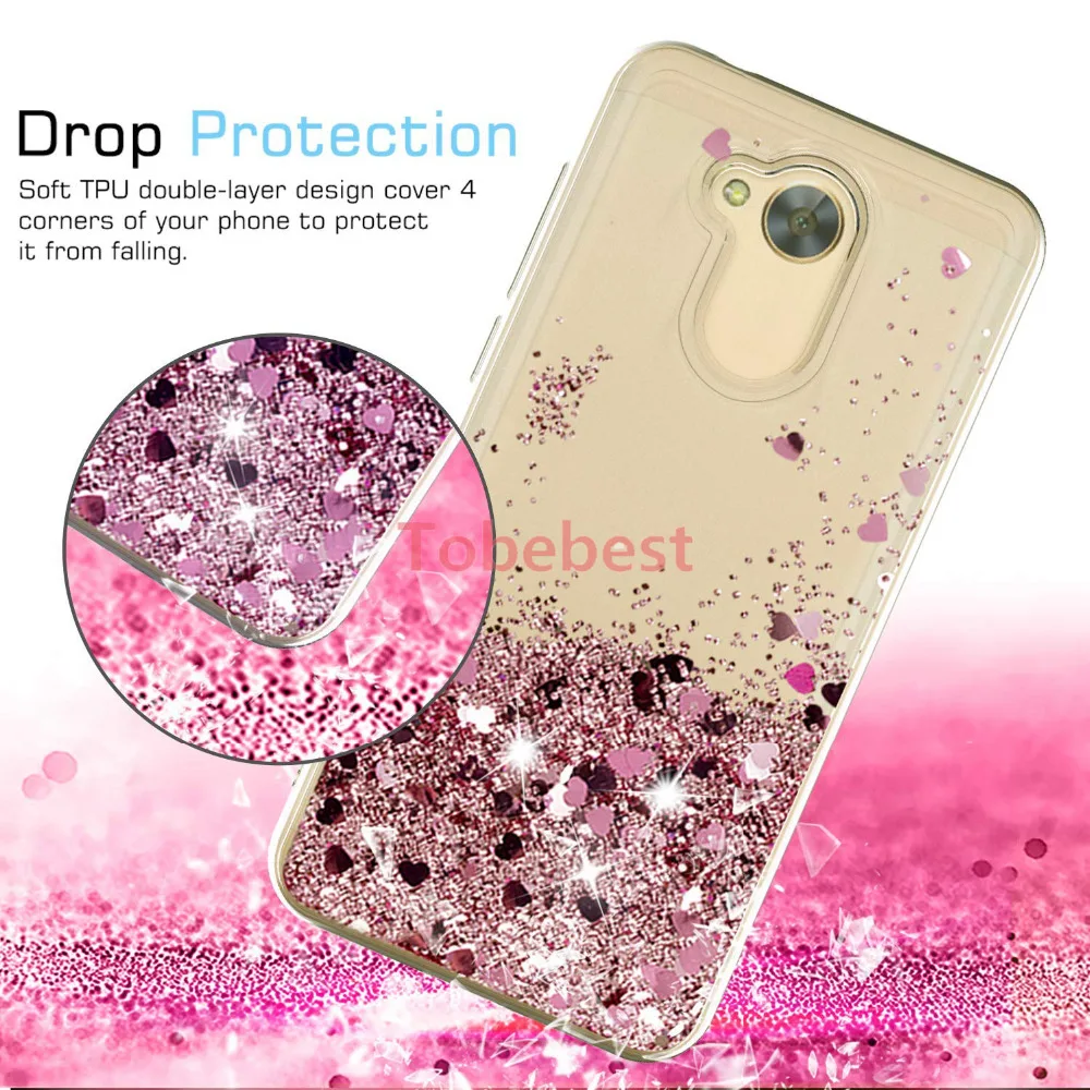 For Huawei Honor 6A Case Girls Women Sparkle Shiny Bling Quicksand Liquid Soft TPU Slicone Phone Cover honor6A coque |