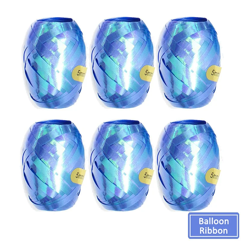 6pcs blue rainbow Украшение для вечеринки в честь свадьбы, дня рождения, для детей и взрослых, аксессуары для воздушных шаров, Узловая цепочка, лента в горошек, клей, принадлежности для детского душа - Цвет: 6pcs blue rainbow