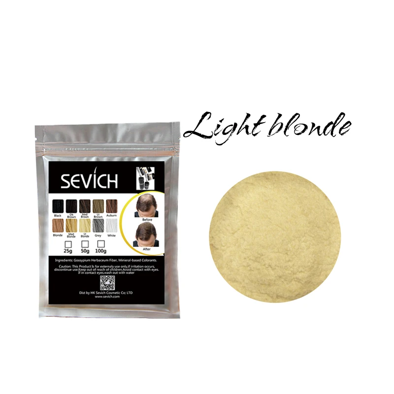 lt blonde Кератиновые волокна с протеином для роста волос, цветные пудры, натуральные кератиновые волокна для волос, заполняющее средство для укладки волос 50 г, черный/темно-коричневый цвет - Цвет: lt blonde