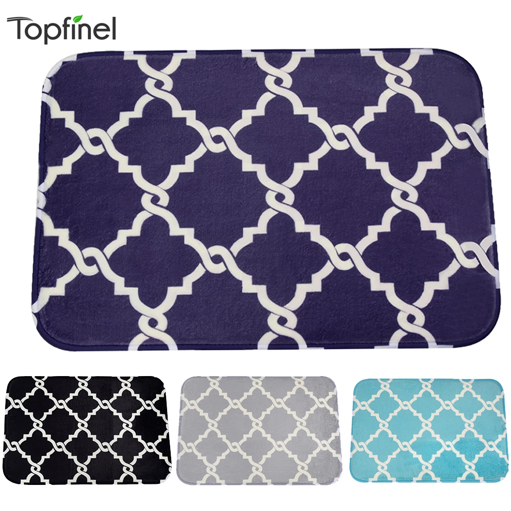 Topfinel коврик для ванной Quatrefoil геометрический напольный ковер для ванной гостиной Противоскользящий Декор мохнатый мягкий ковер для детской комнаты кухни