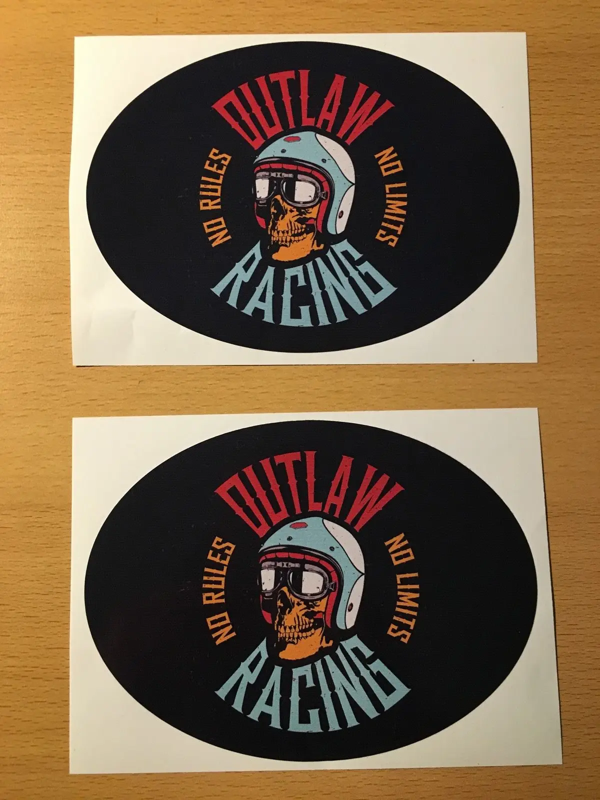 

Outlaw Racing Decal Sticker Biker Motorcycle Tracker Cafe Racer Retro M003