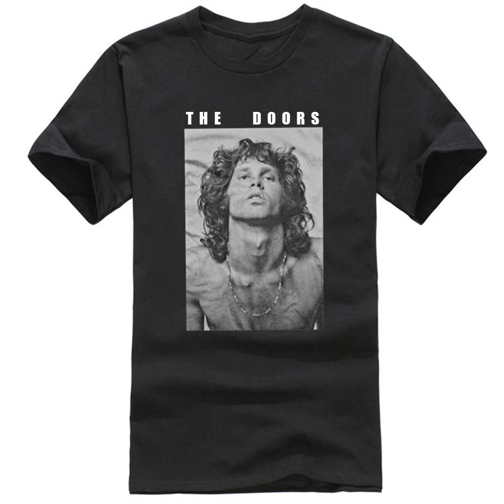 Мода 2018 Лето двери Jim Morrison B/W фото Американский поэт футболка новая аутентичная S
