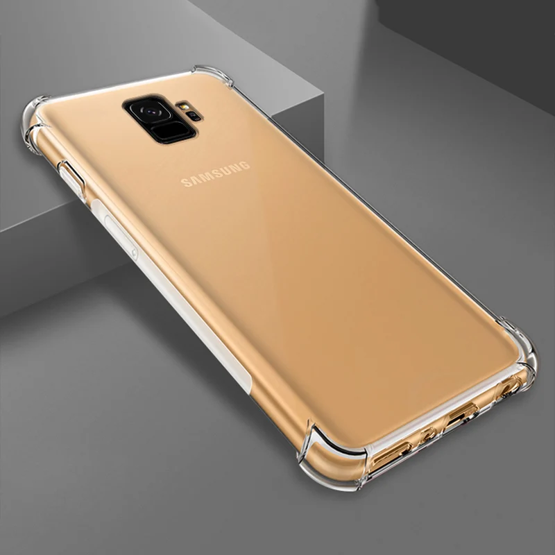 Luxury Shockproof Bumper Transparent Silicone Phone Case for Samsung Galaxy J4 Plus 2018 J6 J8 Protection Cover |