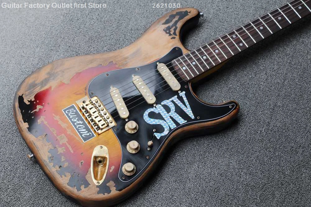 Custom shop Ограниченная серия Masterbuilt srv stevie ray vaughan электрическая гитара с мягкой