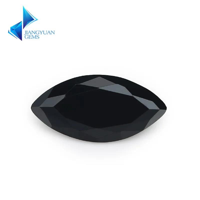 

Size 1.5x3~8x16mm Black Color Marquise Shape Machine Cut Loose Glass Gems stone Beads Synthetic Gems