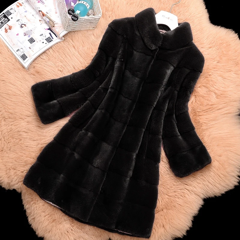 Женское зимнее длинное пальто с воротником-стойкой новая модель 2018 | Женская