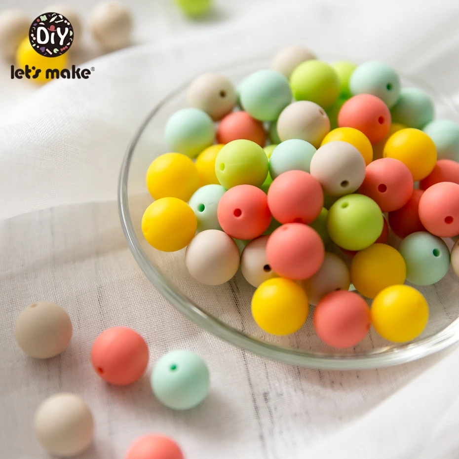 Детский Прорезыватель для зубов 50 шт. 12 мм|silicone beads|silicone teether beadsbeads beads |