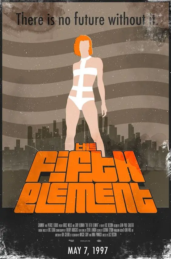 Пятый элемент научно фантастический постер фильма классический ретро винтажный