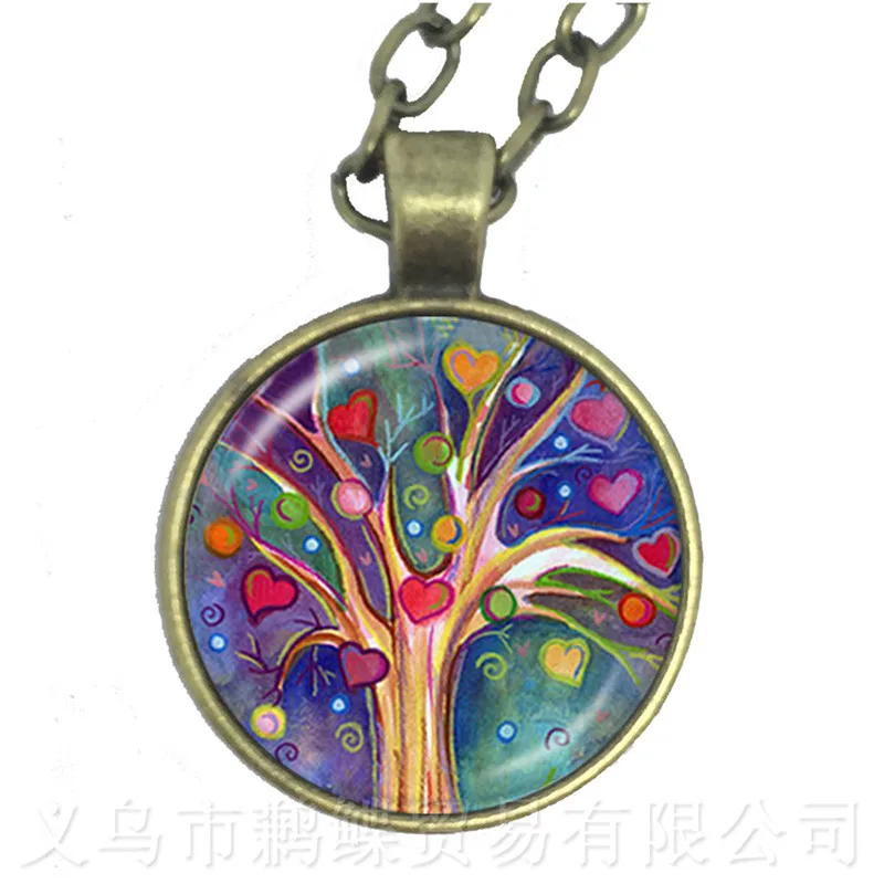 Модное ожерелье с изображением дерева жизни стеклянный купол времени ювелирные