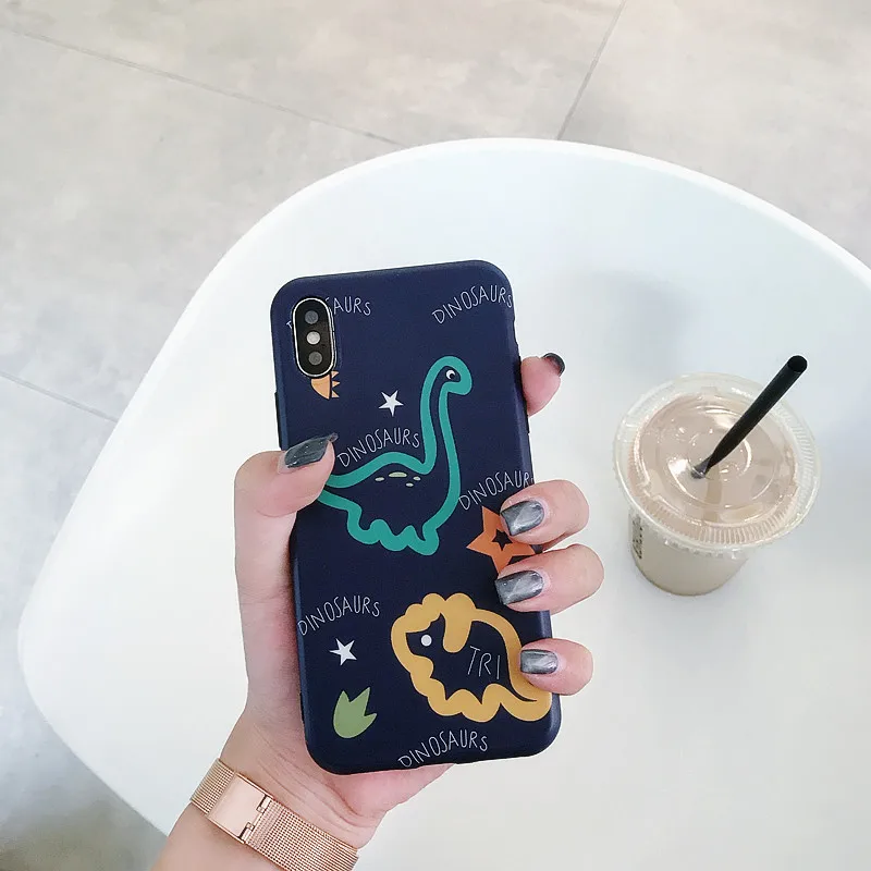 Hazy beauty чехол для iphone 7 мультяшный динозавр силиконовые мягкие ТПУ чехлы X XS XR Max 6 S 8