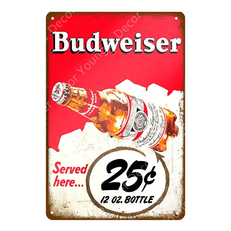 Ледяной холод Стелла артоис Миллер Smirnoff винтажные металлические вывески Budweiser
