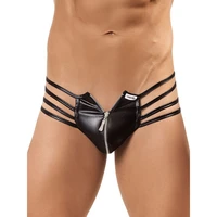 s xl jockstrap black patent leather strappy g string gay panties erotic men zipper front sexy bandage jock strap sissy underwear