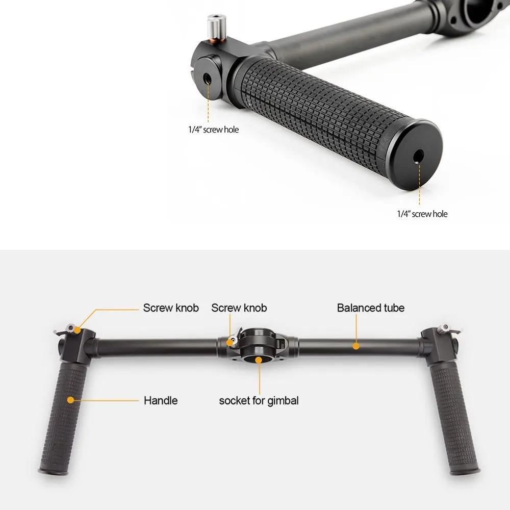 Zhiyun двойной ручной расширенный держатель аксессуары с 1/4 винтовыми отверстиями