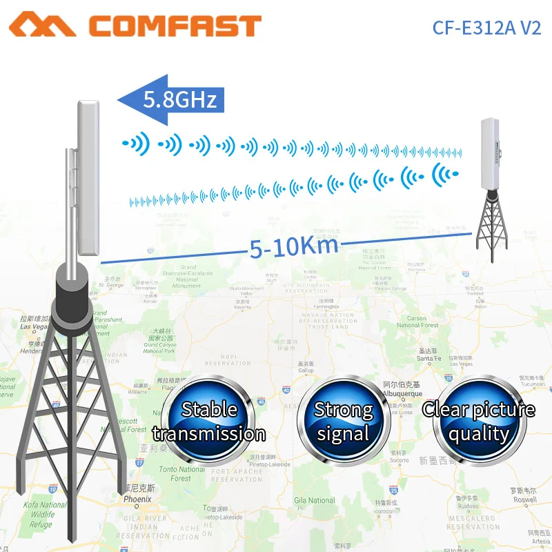 Уличный Wi-Fi ретранслятор Comfast CPE 2 шт. 5 км ГГц 300 Мбит/с Беспроводной роутер