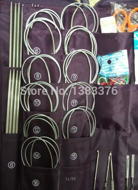 Новинка спицы для вязания набор алюминиевых спиц одинарные и двойные круговые