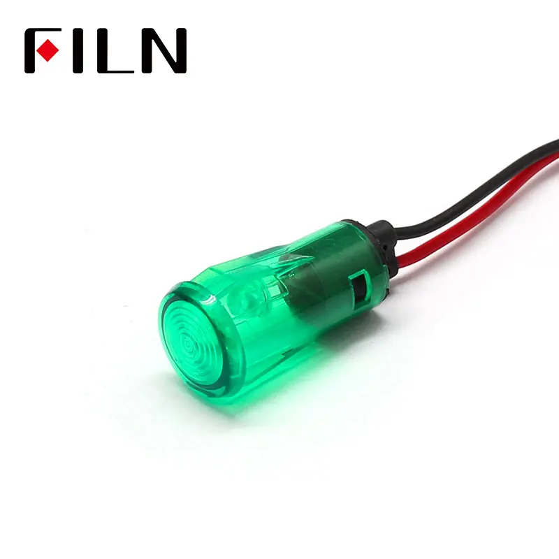 FL1P 13 мм 12v 250V пластиковый индикатор светильник с 20 см кабель с водяным знаком горлышко в форме поверхности