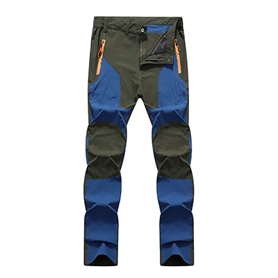 Green blue Уличные мужские треккинговые походные брюки быстросохнущие тонкие эластичные для кемпинга, рыбалки, альпинизма, велоспорта, тактические брюки, спортивные штаны - Color: Green blue