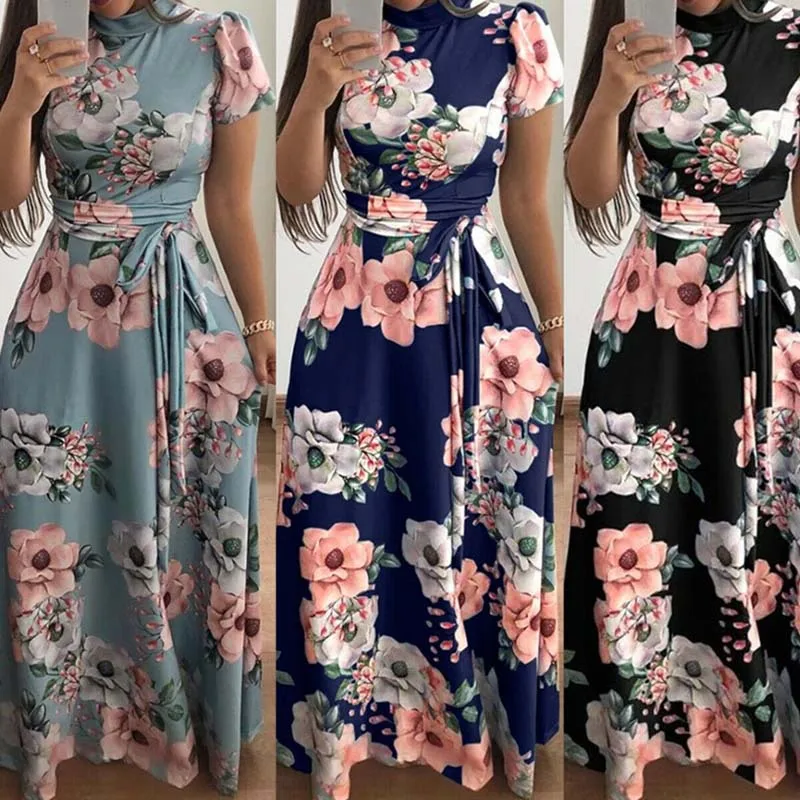 

Women's Summer Boho Floral Long Maxi Evening Party Beach Dress Sundress