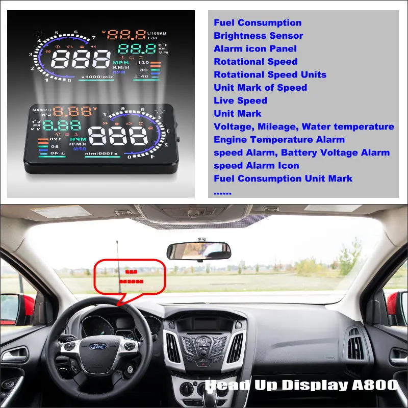 Auto Head Up Display HUD For Ford Focus Sedan Hatchback 2012-2014 Car Electronic Accessories Windshield Projector Alarm System