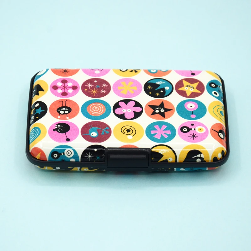 

BONAMIE Cartoon Credit Card Holder With 6 Slots Devil Pattern Cute Aluminium ID Card Holder Case RFID Card Wallet For Women