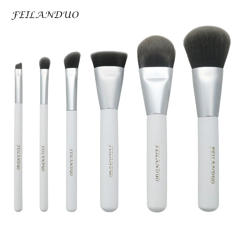 Профессиональный набор кистей для макияжа 6 шт. розовая пудра основа тени век