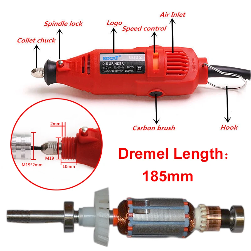 BDCAT 180 Вт электрический Dremel гравировальный Мини сверлильный полировальный станок