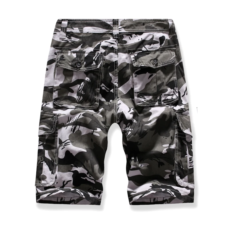 Мужские камуфляжные шорты MKASS Новинка лета 2019 Разноцветные военные с карманами |